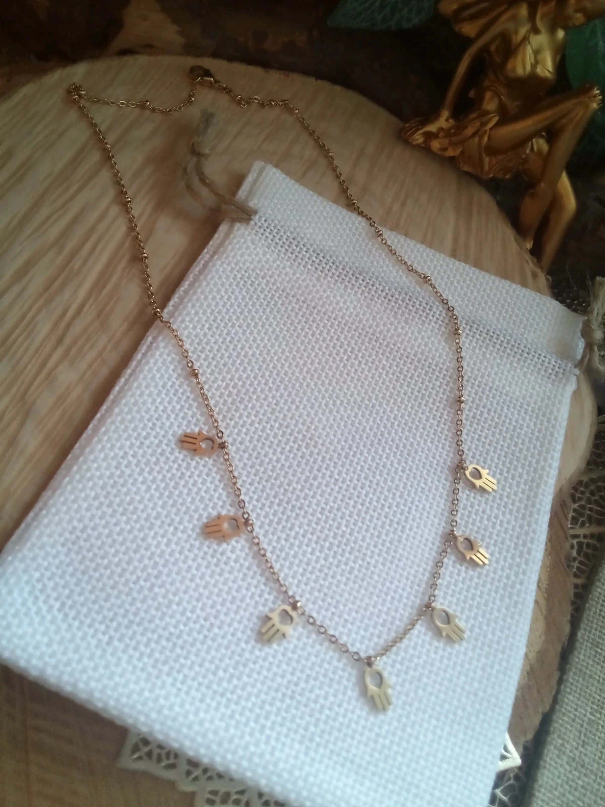 Collar talismán de mano de Fatma de buena suerte – photo 2